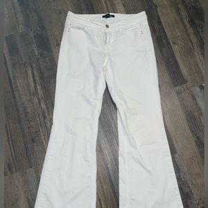Low rise white flares